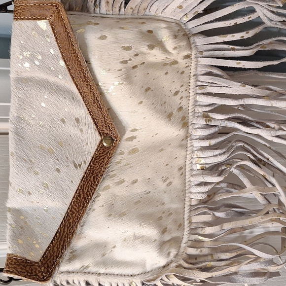 Myra Leather and Hair On Gold Foil Crossbody Bag - Picture 2 of 7